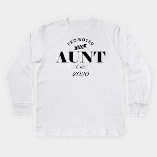 New Aunt - Promoted to aunt est. 2020 Kids Long Sleeve T-Shirt